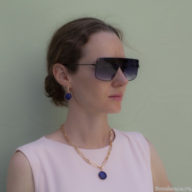 Серьги Fiore Luna, NATURAL LAPIS